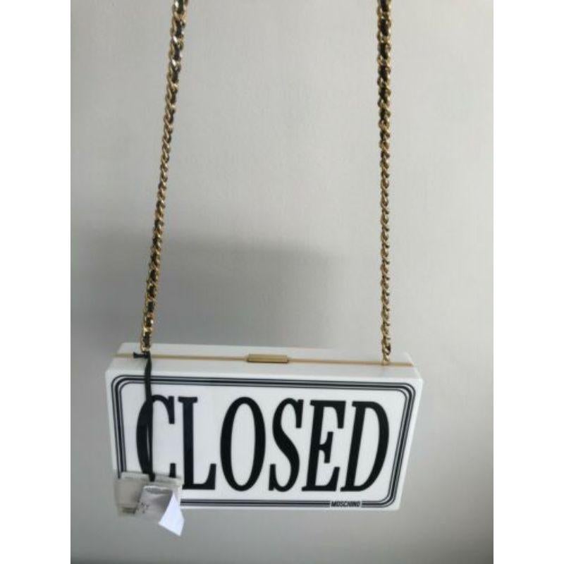 Gray Moschino Couture Jeremy Scott Open/Closed White Perspex Shoulder Bag Rare For Sale