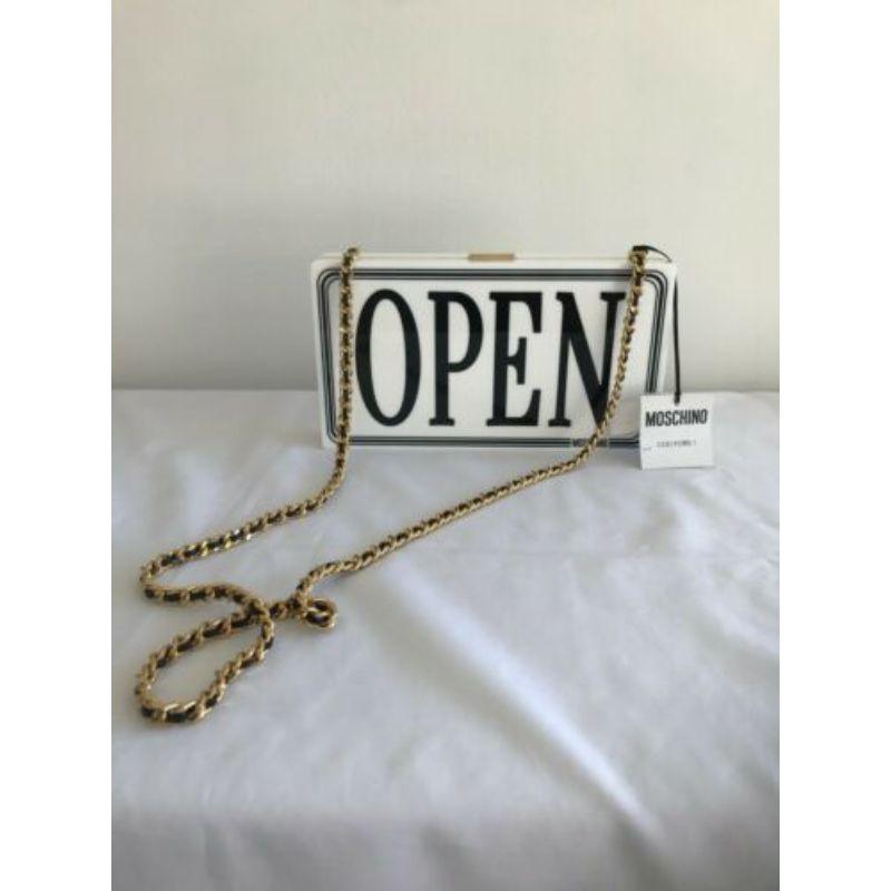 Moschino Couture Jeremy Scott Open/Closed White Perspex Shoulder Bag Rare In New Condition For Sale In Matthews, NC