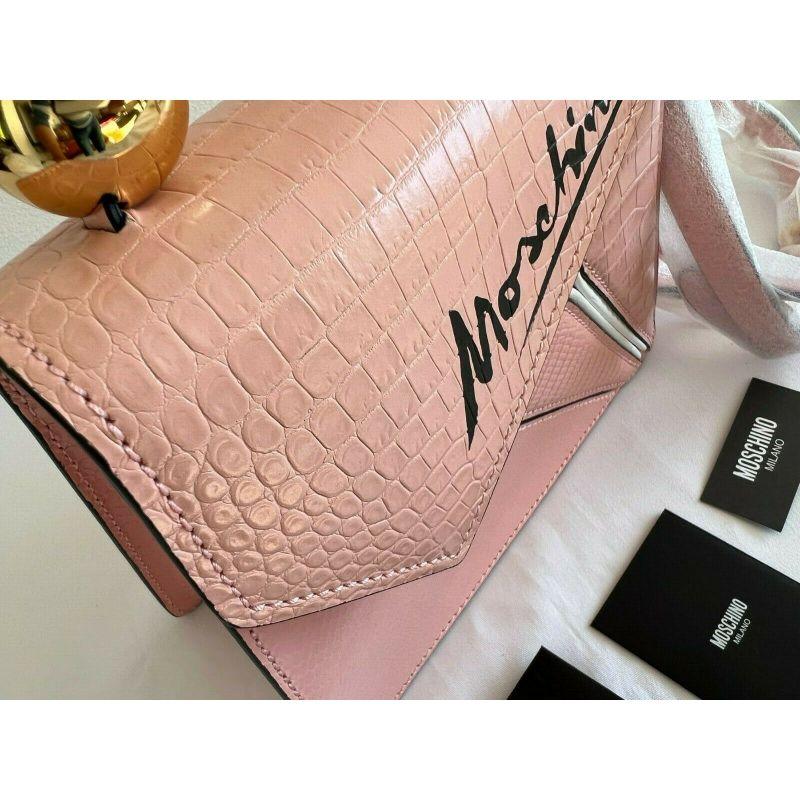 Moschino Couture Jeremy Scott Picasso Ancient Pink Leather Cubism Shoulder Bag 5
