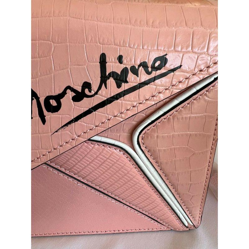 Moschino Couture Jeremy Scott Picasso Ancient Pink Leather Cubism Shoulder Bag For Sale 4
