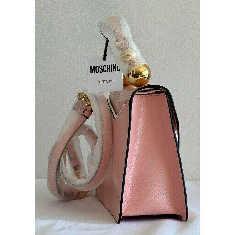 Orange Moschino Couture Jeremy Scott Picasso Ancient Pink Leather Cubism Shoulder Bag