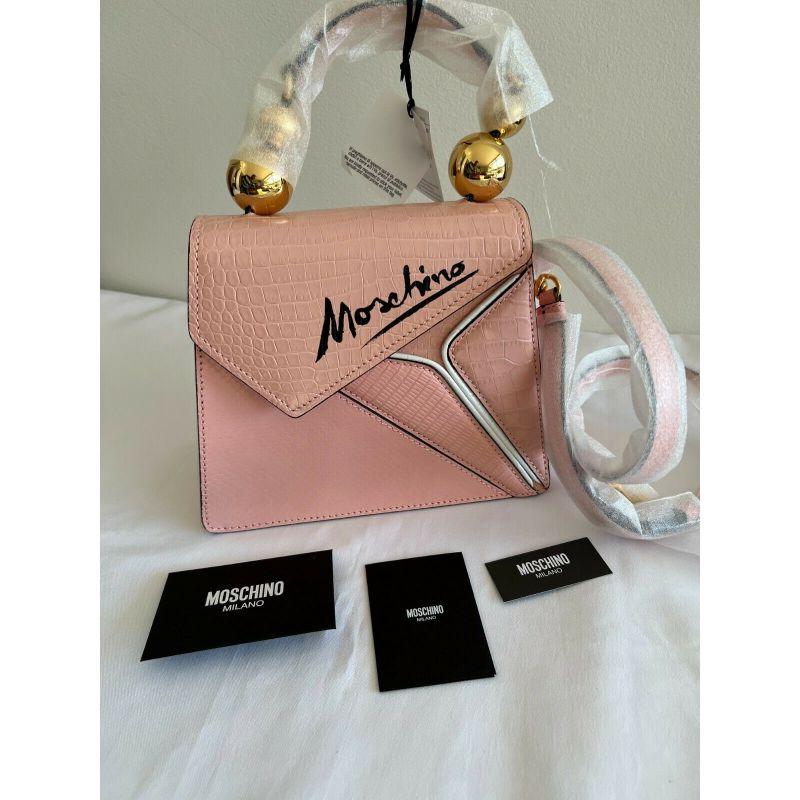 Moschino Couture Jeremy Scott Picasso Ancient Pink Leather Cubism Shoulder Bag 4
