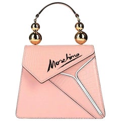 Moschino Couture Jeremy Scott Picasso Ancient Pink Leather Cubism Shoulder Bag