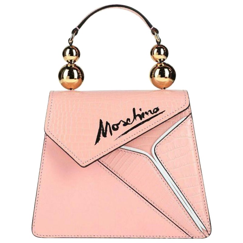 Moschino Couture Jeremy Scott Picasso Ancient Pink Leather Cubism Shoulder Bag For Sale