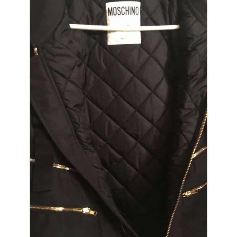 Moschino Couture Jeremy Scott Ready to Bear Outwear Buckled Strap Bomber Jacket In New Condition For Sale In Palm Springs, CA