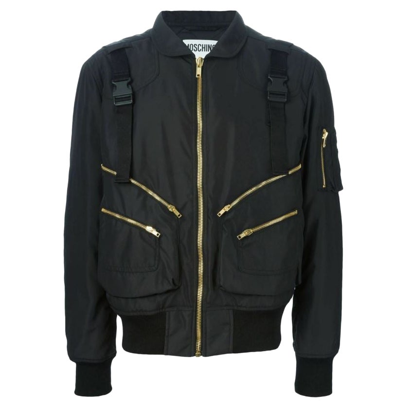 Moschino Couture Jeremy Scott Ready to Bear Outwear Bomber con cinturino con fibbia