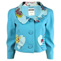Moschino Couture Jeremy Scott Spring 2022 Look 32 Blue Cropped jacket
