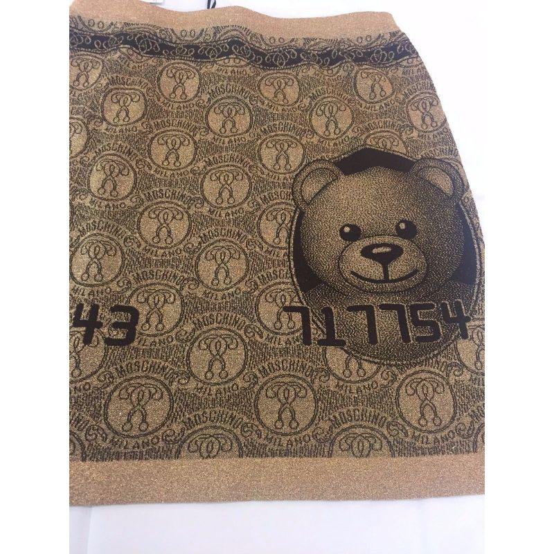 Moschino Couture Jeremy Scott Teddy Bear Gold Credit Card Skirt Ready to Bear For Sale 8