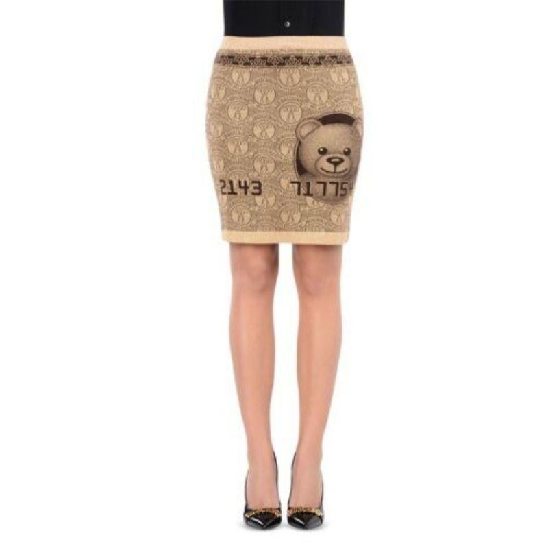 Moschino Couture Jeremy Scott Teddy Bear Gold Credit Card Skirt Ready to Bear

Additional Information:
Material: 65% Rayon, 35% Polyester        
Color: Brown/Multi-color
Pattern: Teddy Bear Credit Card
Style: Pencil
Size: 36, 38, 44 IT
100%