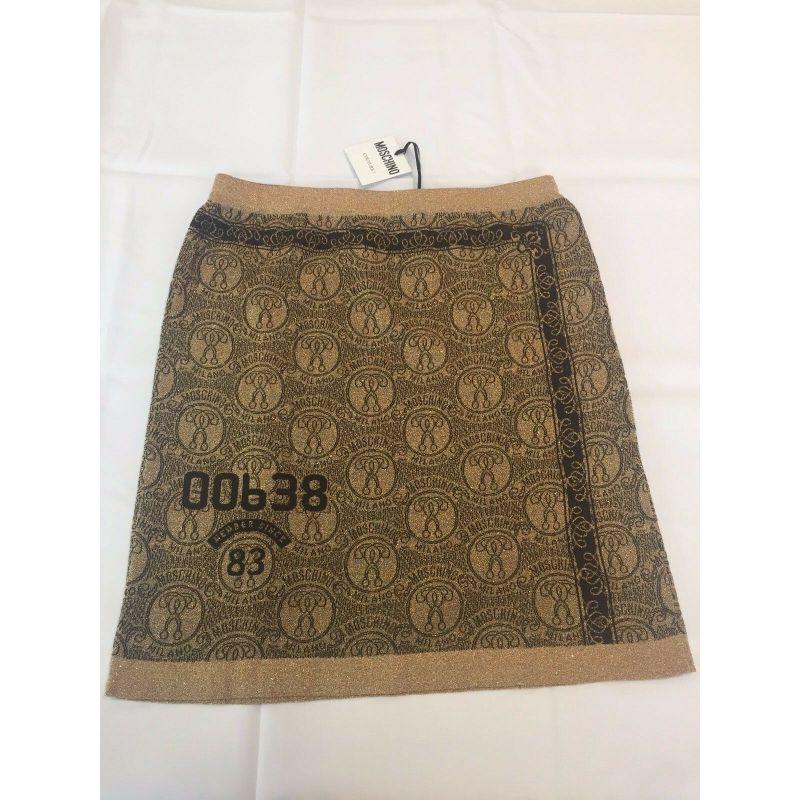 Moschino Couture Jeremy Scott Teddy Bear Gold Credit Card Skirt Ready to Bear For Sale 3