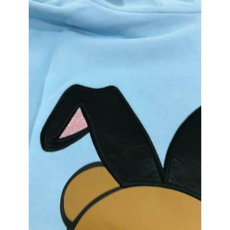 Sweat-shirt à capuche 3D Pompo Jeremy Scott Teddy Bear Playboy bleu Moschino Couture en vente 7