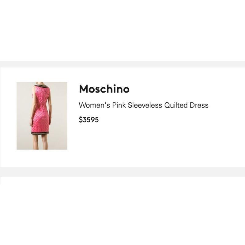 Robe Moschino Couture Jeremy Scott turquoise matelassée en cuir et satin en vente 4