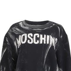 Moschino Couture Logo Paint Accent Sweatshirt in Black Cotton