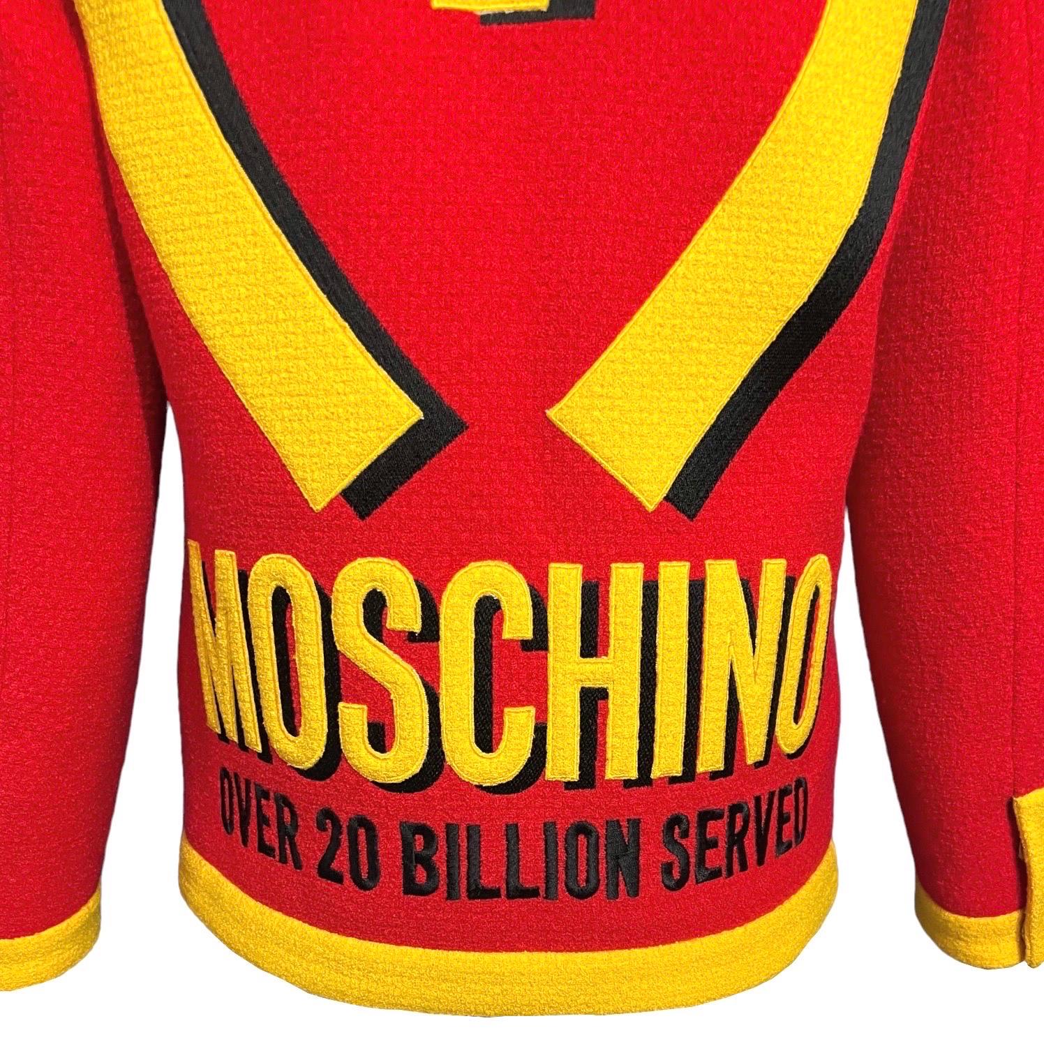 Moschino Couture McDonalds Runway Tweed Blazer F/W 2014 For Sale 6