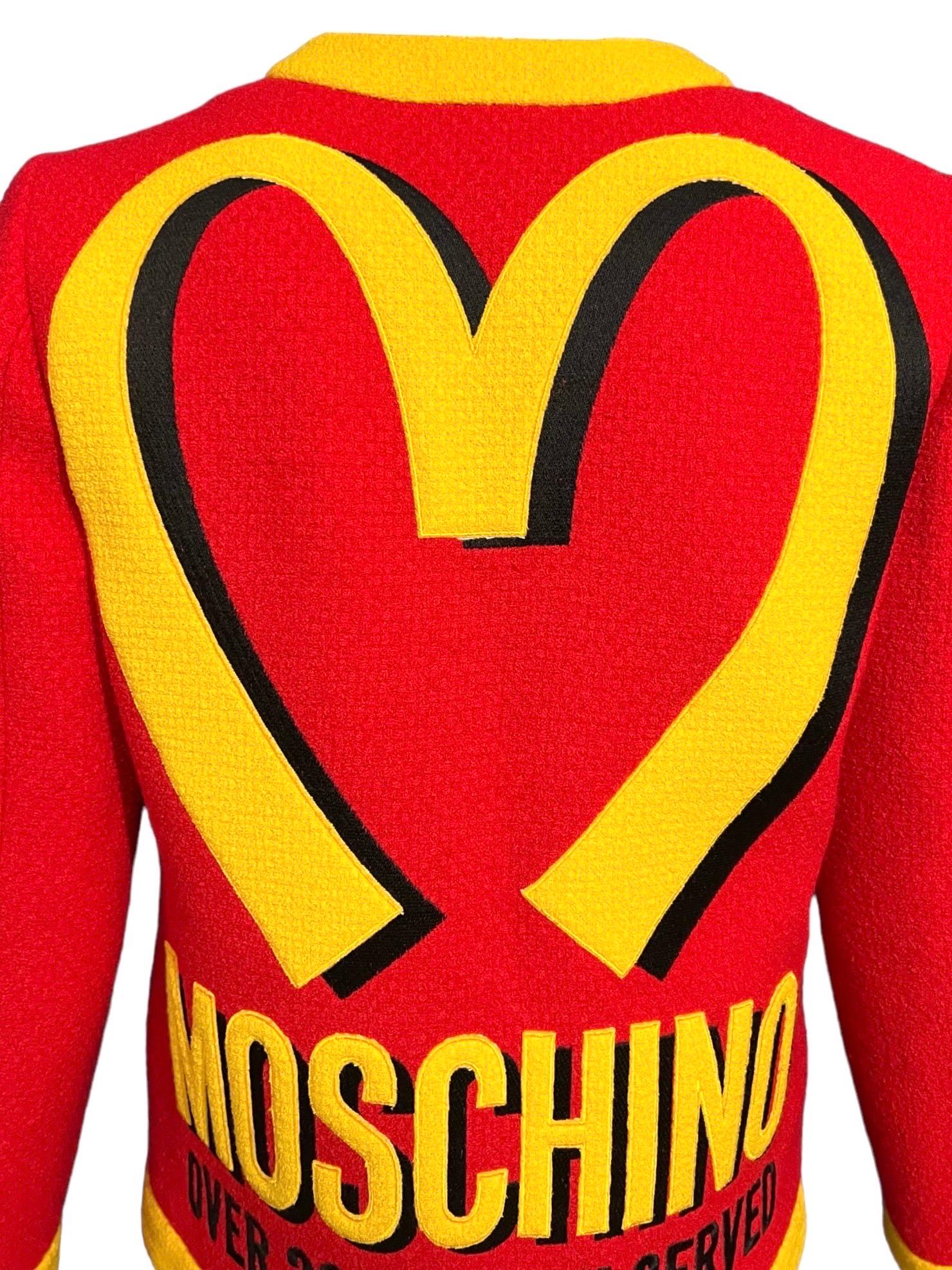 Moschino Couture McDonalds Runway Tweed Blazer F/W 2014 For Sale 8