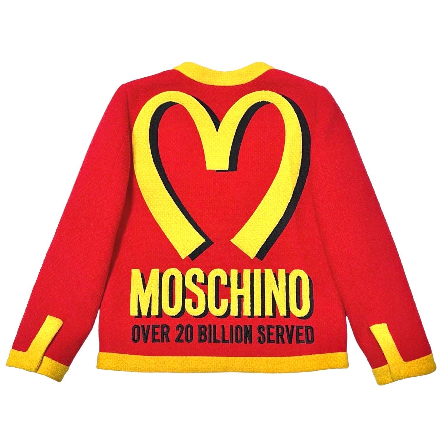 Women's Moschino Couture McDonalds Runway Tweed Blazer F/W 2014 For Sale