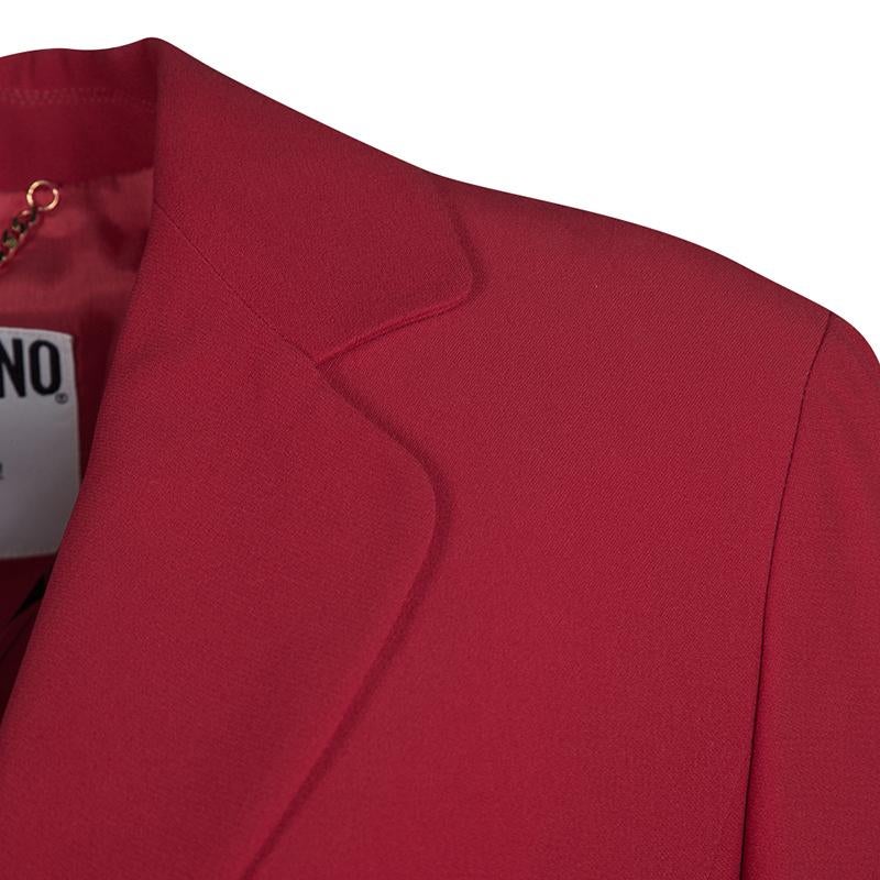 Moschino Couture Multicolor Cherry Print Bottom Ruffle Detail Dress and Blazer S In Good Condition In Dubai, Al Qouz 2