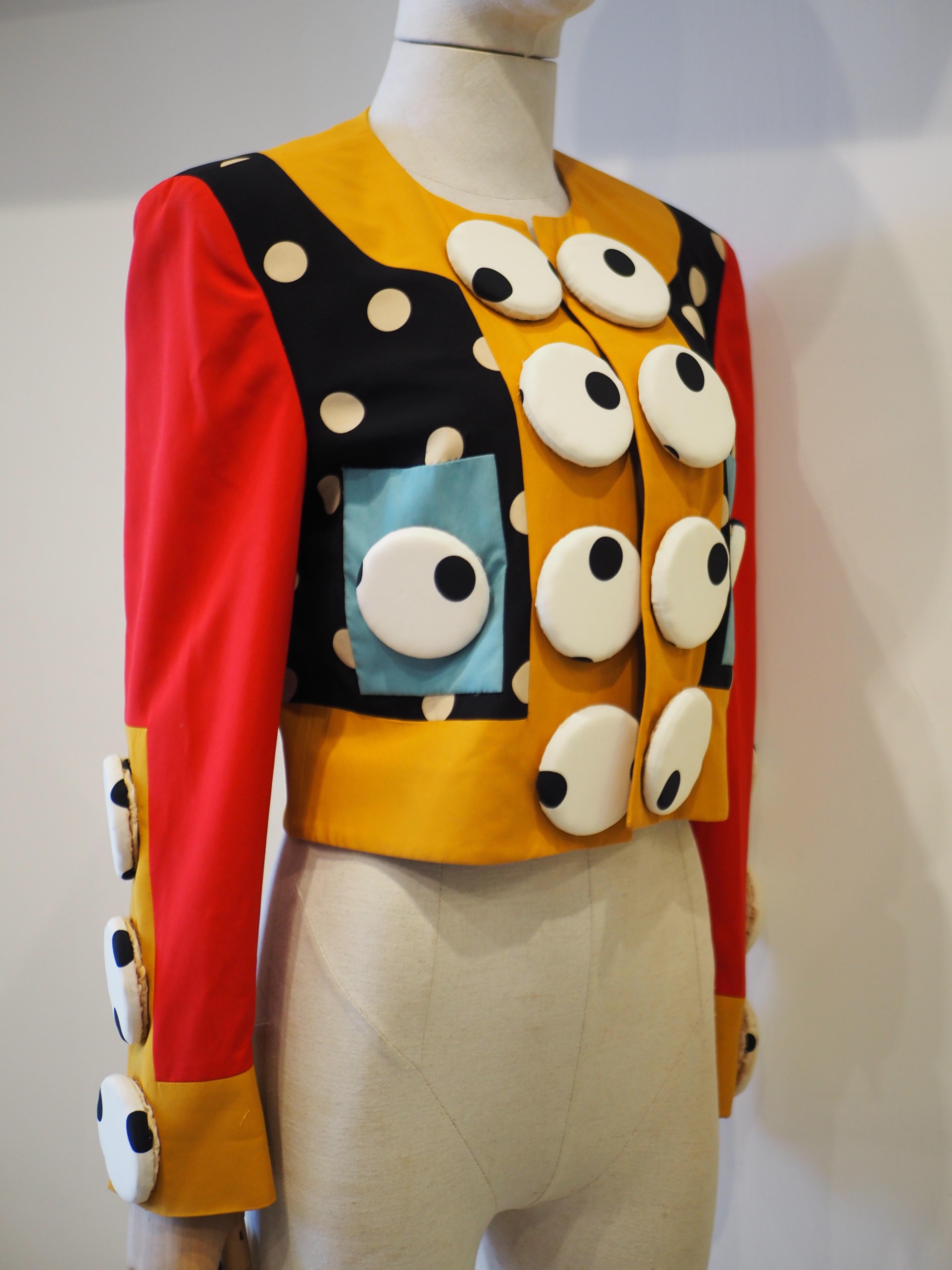 Moschino couture multicoloured iconic jacket For Sale 11