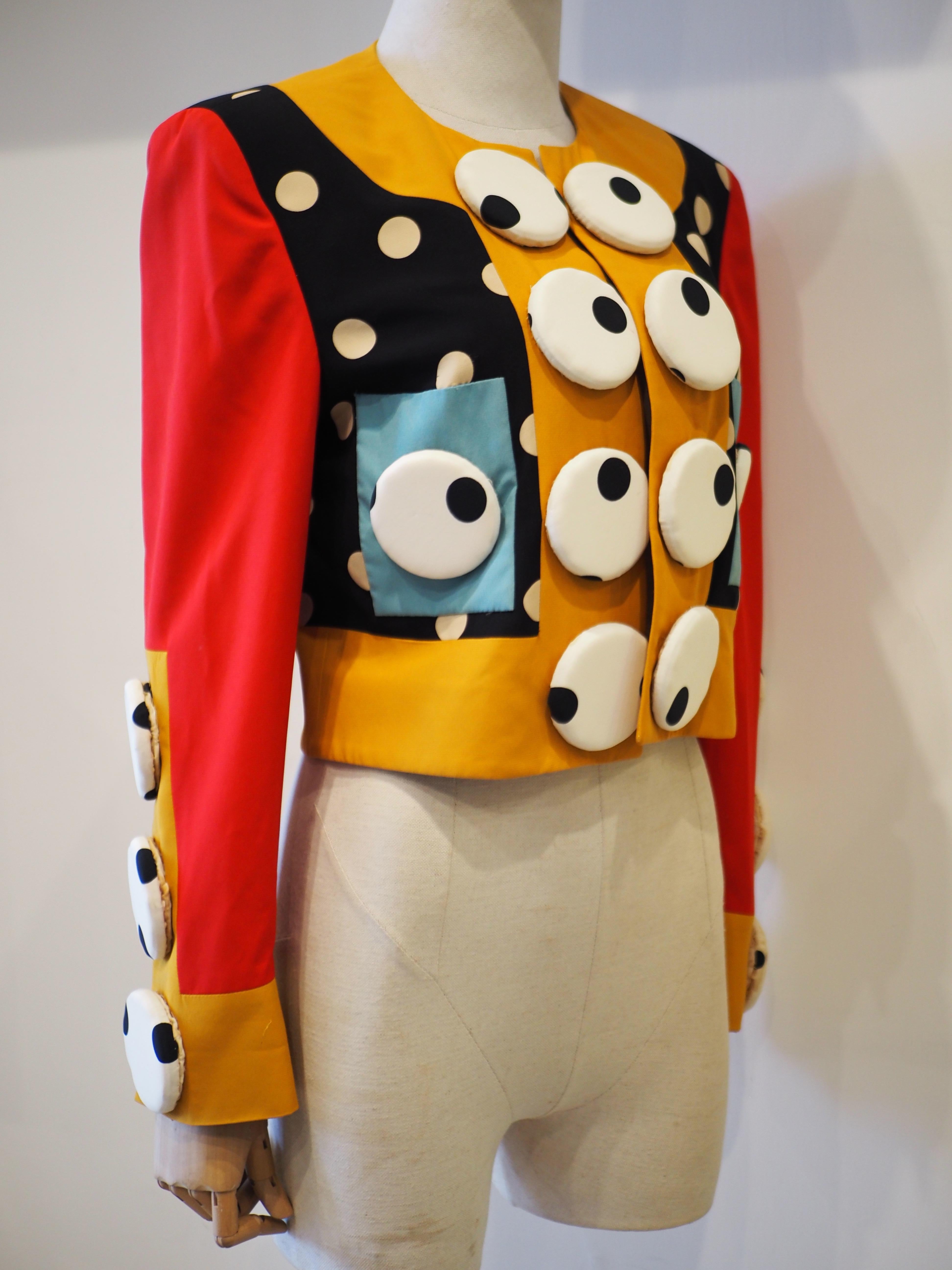 Moschino couture multicoloured iconic jacket For Sale 12