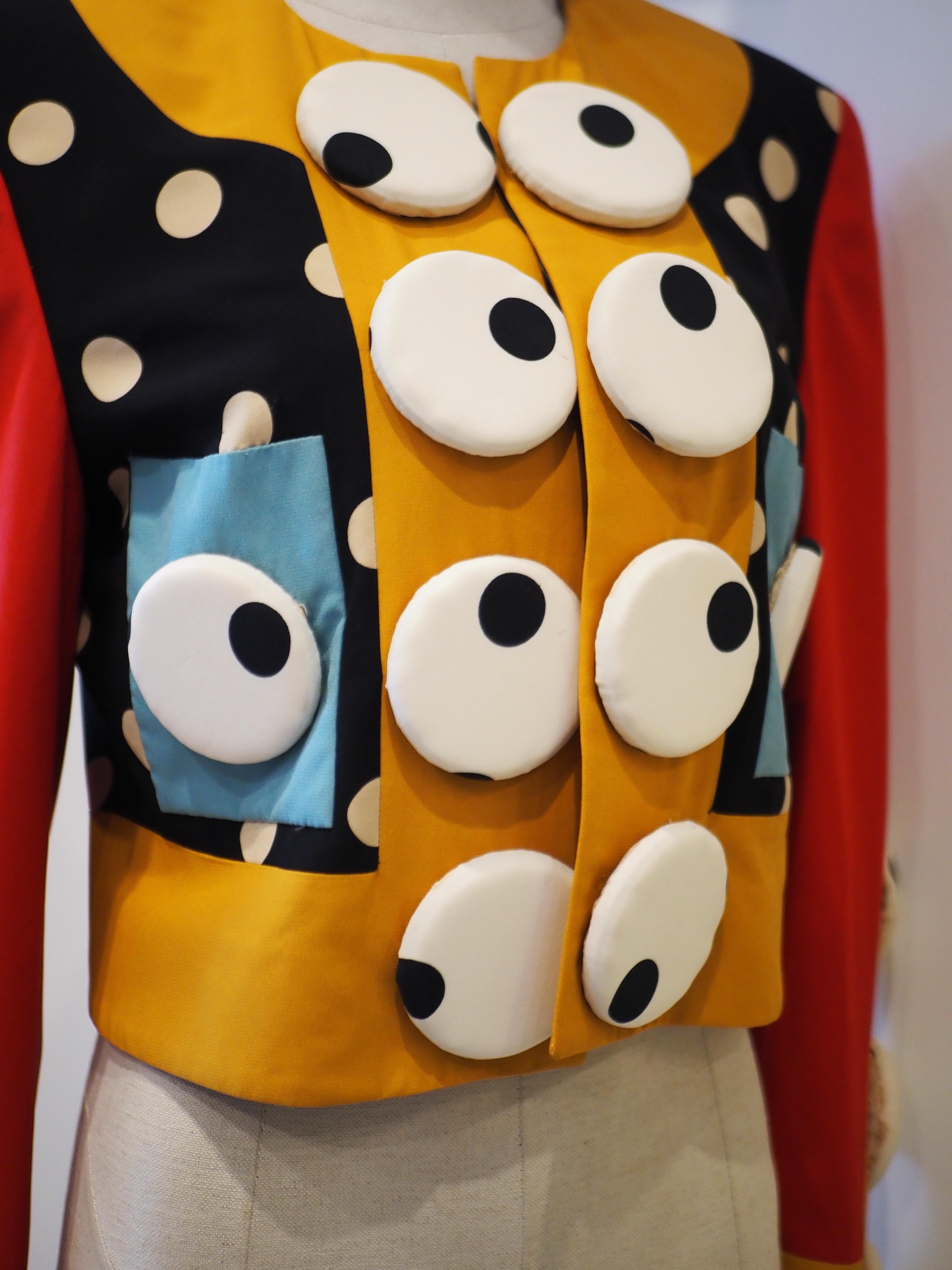 Moschino couture multicoloured iconic jacket For Sale 13