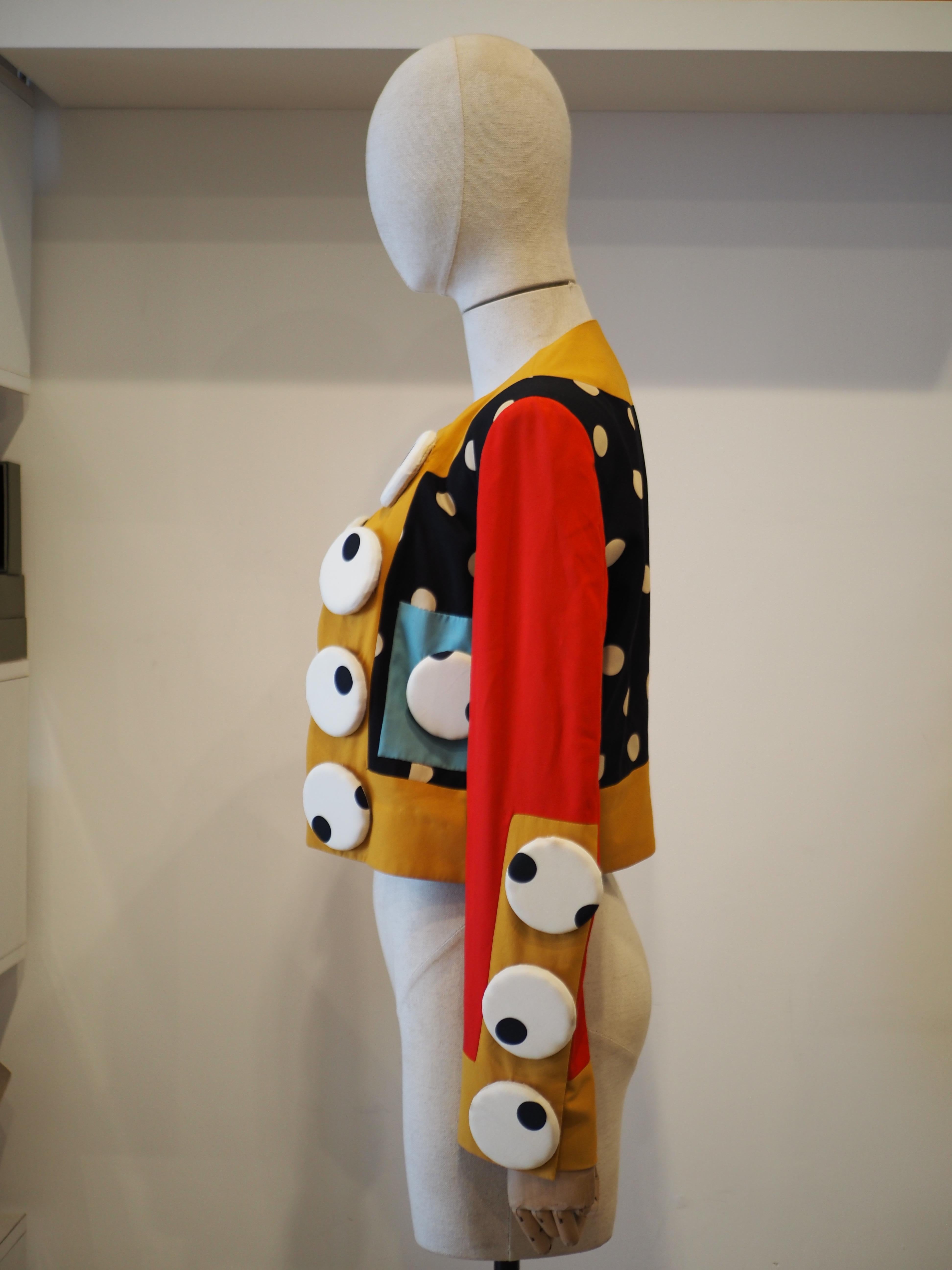 Moschino couture multicoloured iconic jacket For Sale 4