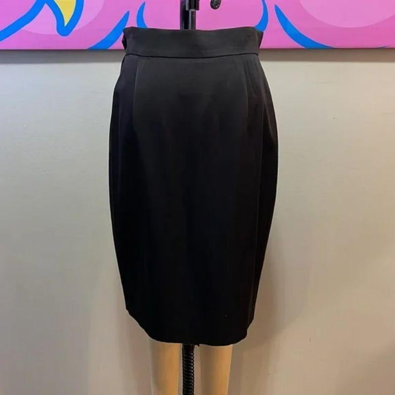 Women's Moschino Couture Off Black Satin Pencil Skirt Buttons, Size 10 For Sale