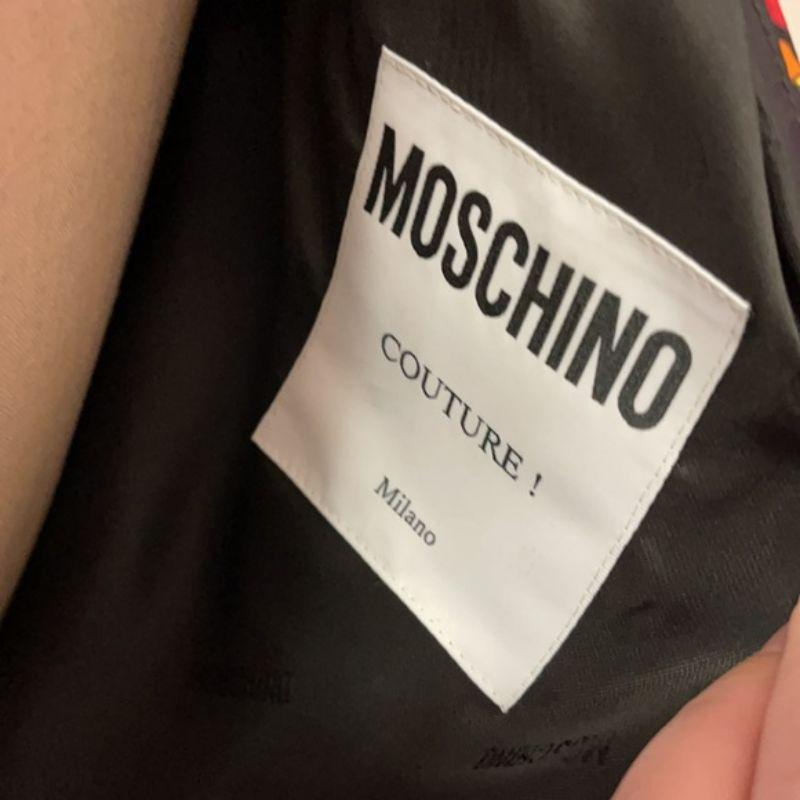 Moschino Couture One Shoulder Silk Flower Graffiti Dress In New Condition For Sale In Los Angeles, CA