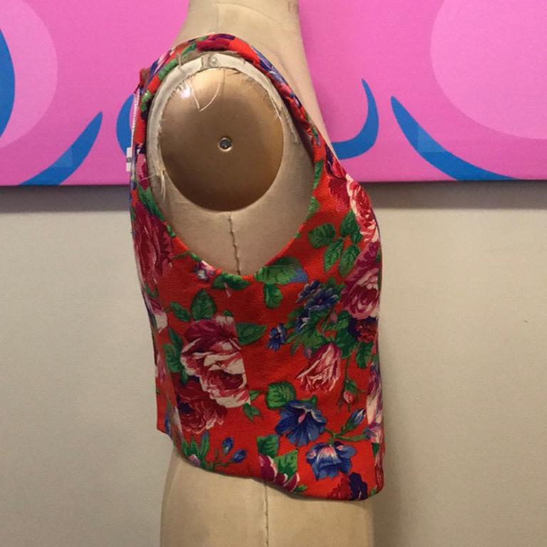 Corsé corsé de lana floral naranja Moschino Couture en Bueno estado para la venta en Los Angeles, CA