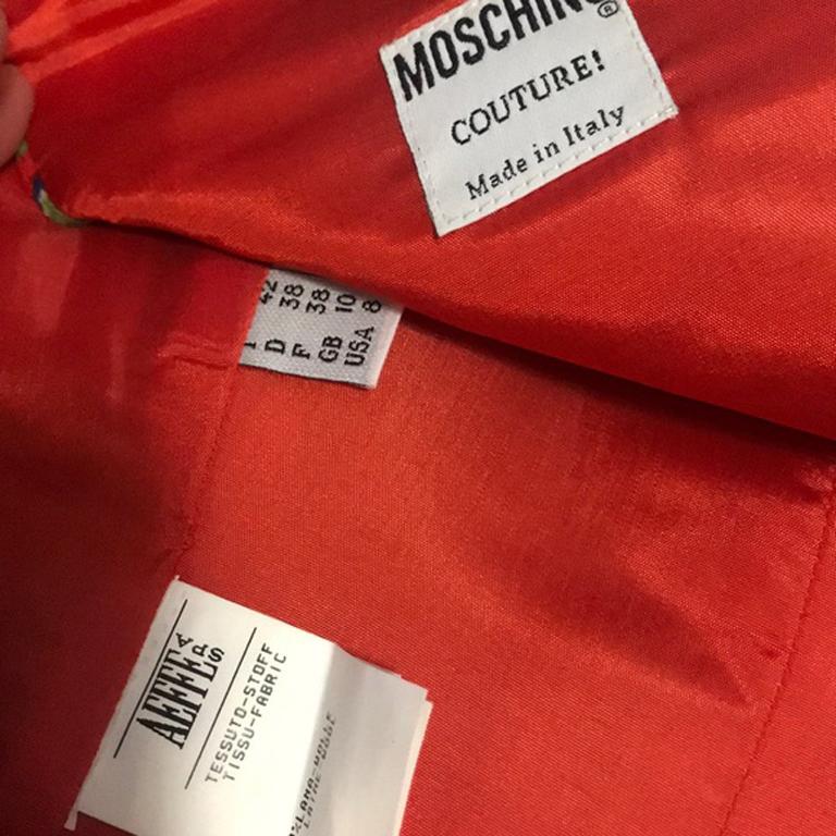 Moschino Couture Orange Floral Wool Bustier Corset For Sale 1