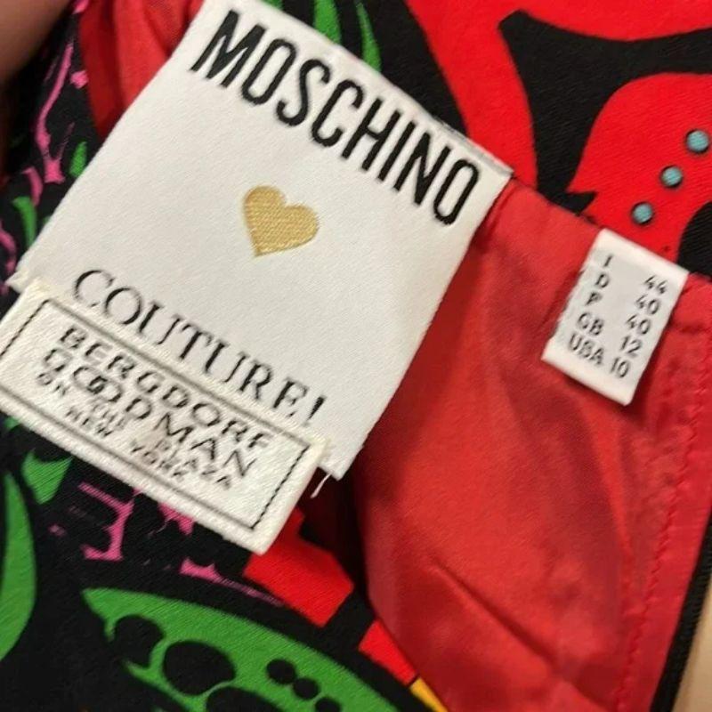 Moschino Couture Paisley Polka Dot Wool Pencil Skirt In Fair Condition For Sale In Los Angeles, CA