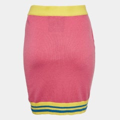 Moschino Couture Pink Embroidered Knit Mini Skirt M