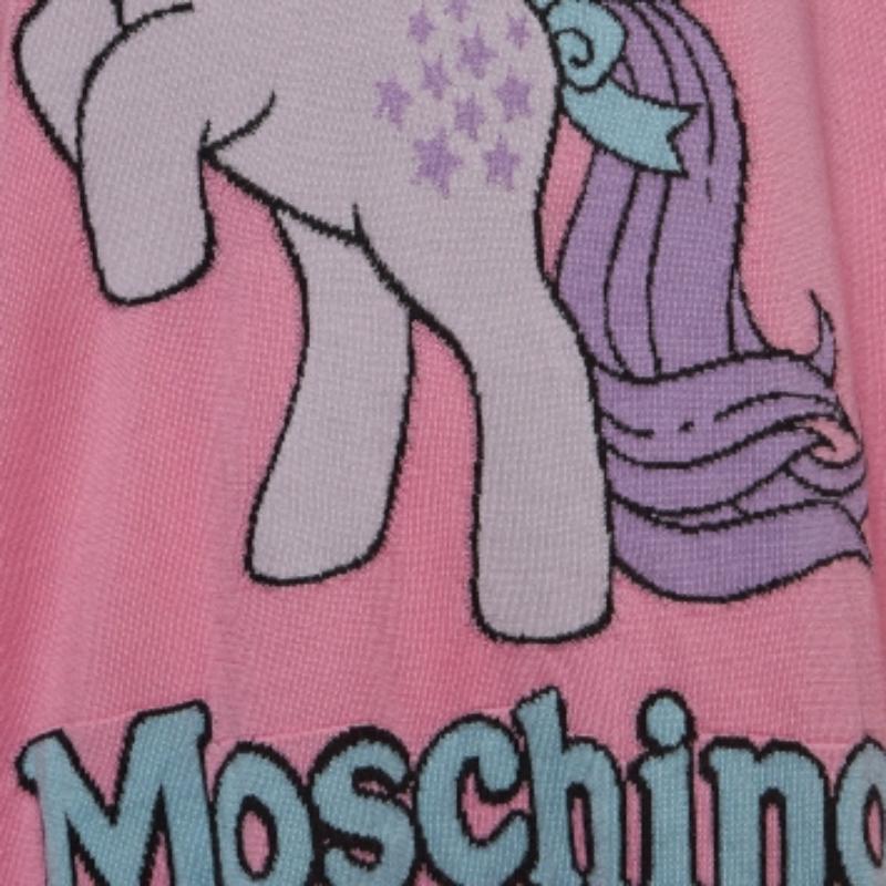 Moschino Couture Rosa My Little Pony Baumwolle stricken Pullover Kleid S im Zustand „Gut“ im Angebot in Dubai, Al Qouz 2
