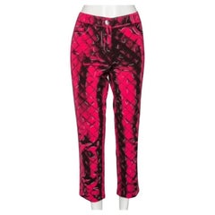 Moschino Couture Pink Printed Crepe Side Zip Detailed Trouser M