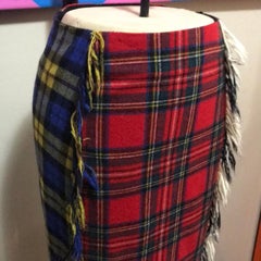 Moschino Couture Plaid Patchwork Skirt Pencil