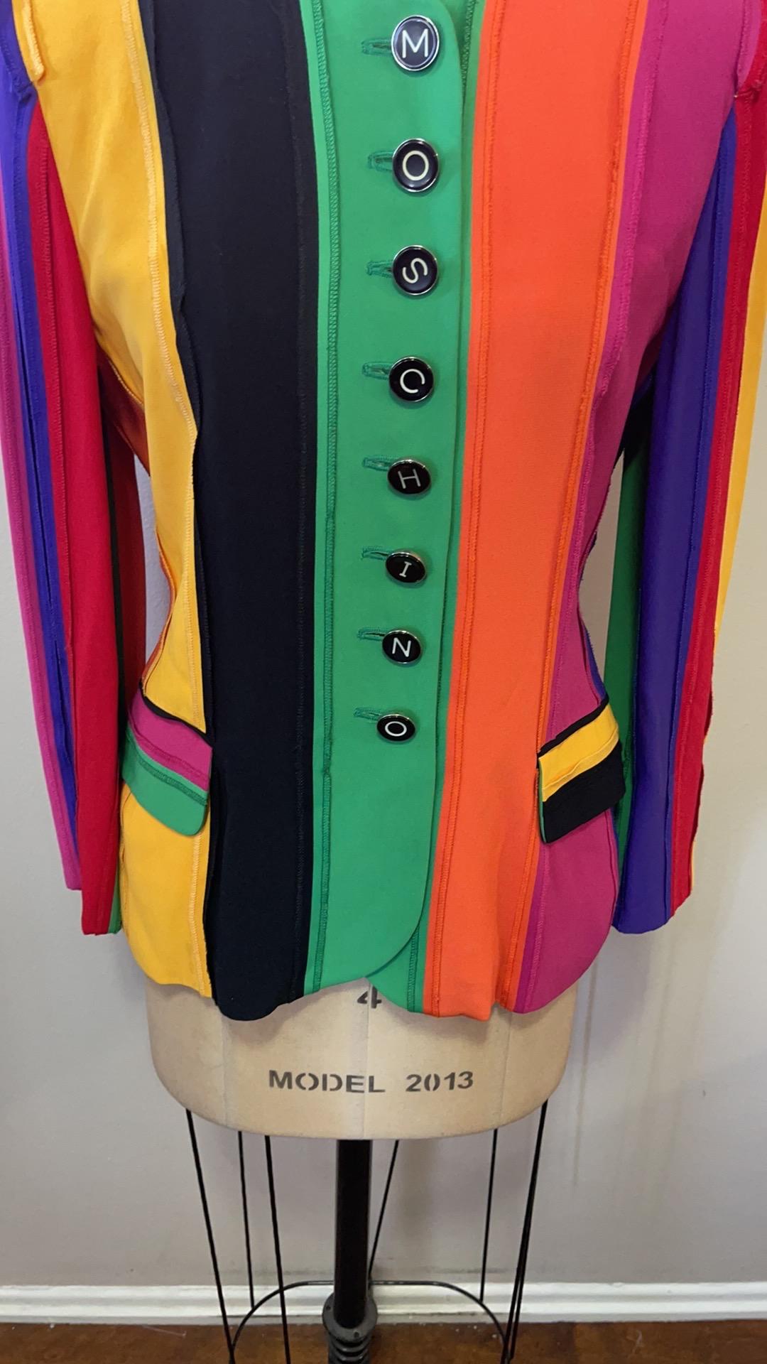 Black Moschino Couture Rainbow Pride Blazer For Sale