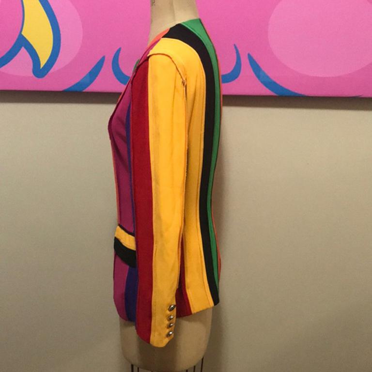 Black Moschino Couture Rainbow Pride Blazer For Sale