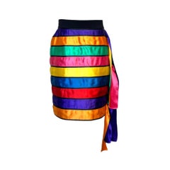 Moschino Couture Rainbow Stripe Satin Ribbon Skirt, Spring 1993
