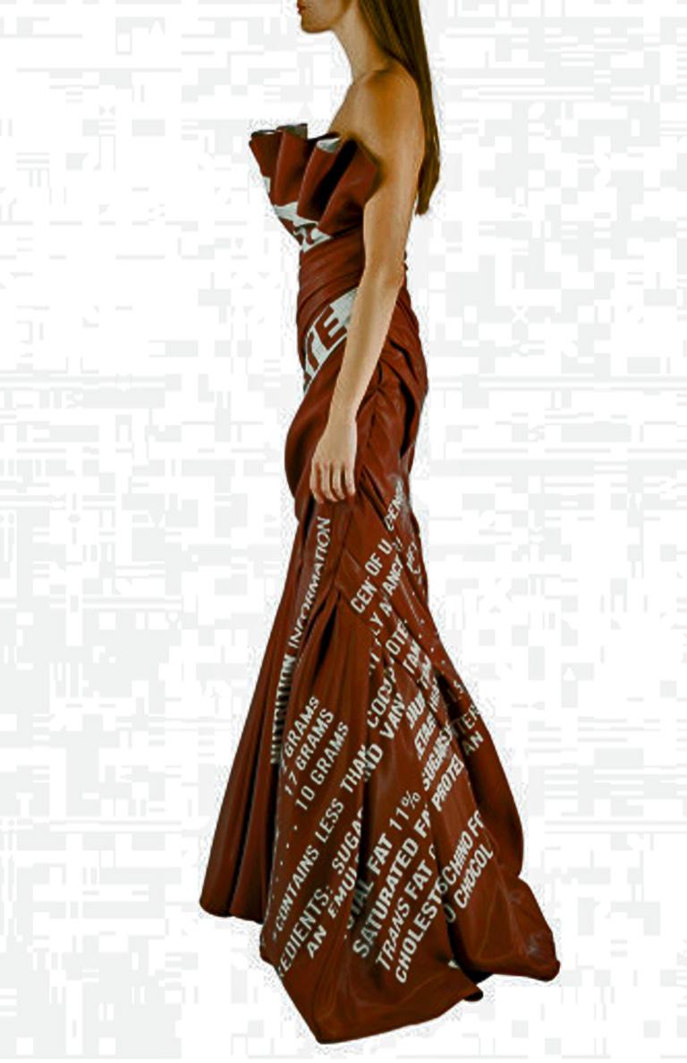 Moschino Couture Rare Hershey Chocolate Bar Runway Gown NWT