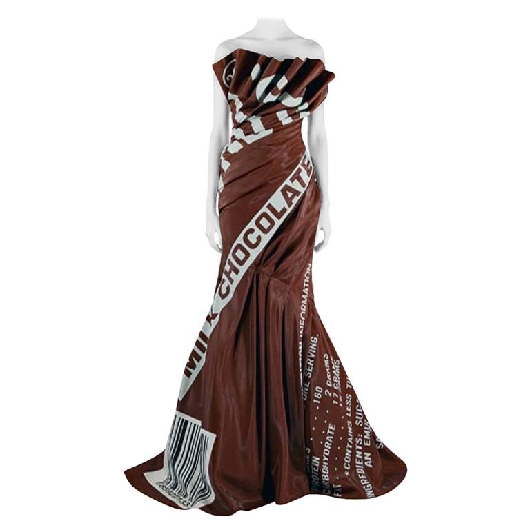 Moschino Couture Rare Hershey Chocolate Bar Runway Gown   NWT For Sale