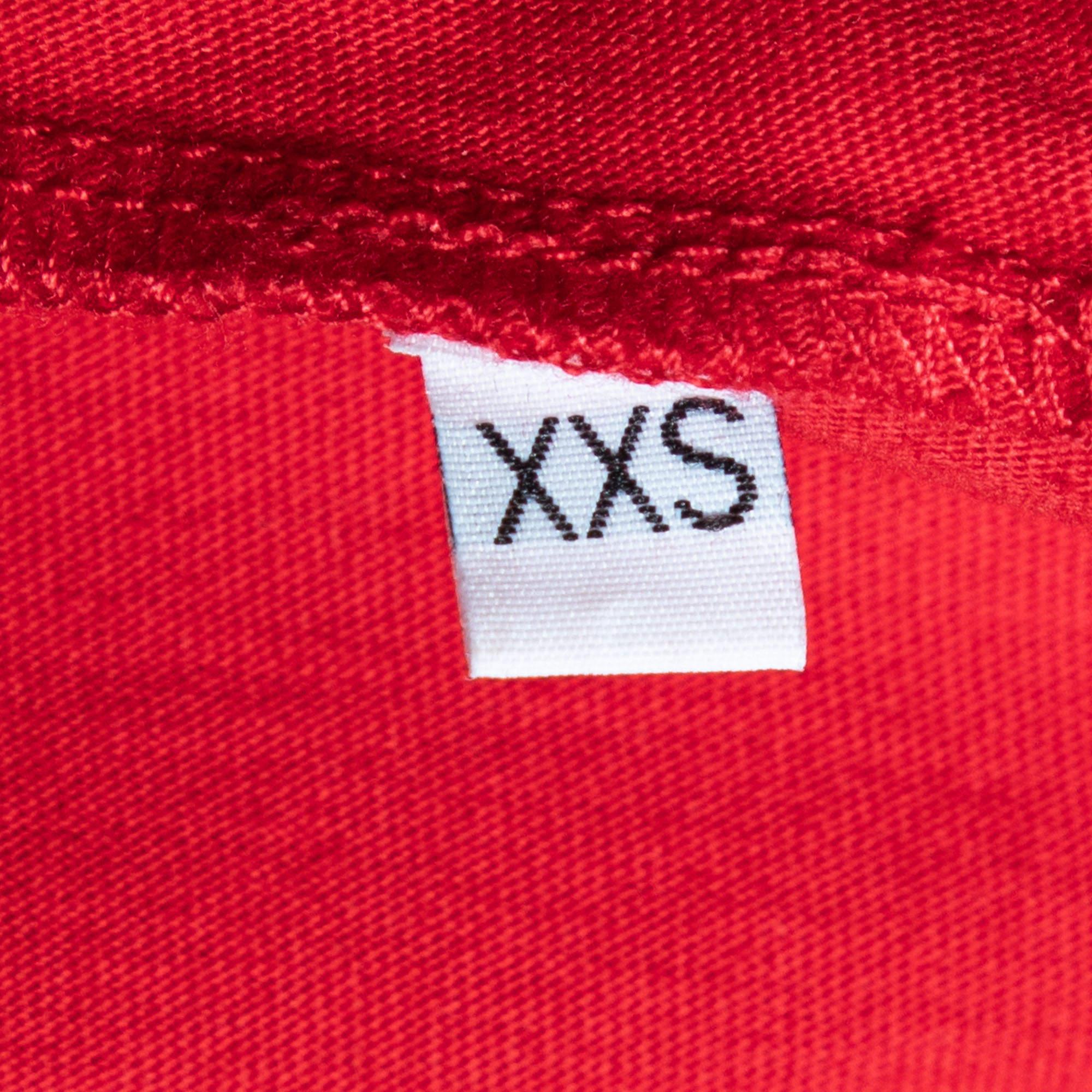 Moschino Couture Red Cotton Knit Logo Embroidered Oversized T-Shirt XXS For Sale 1