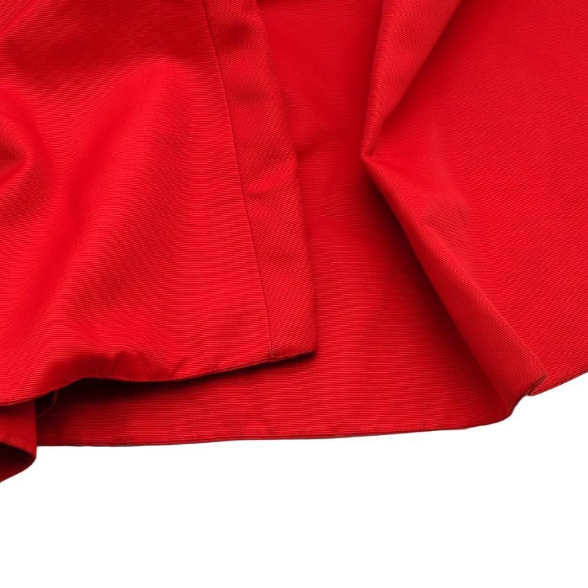 Moschino Couture Red Cotton & Leather Mini Skirt with Bow Train - Size US4 For Sale 3