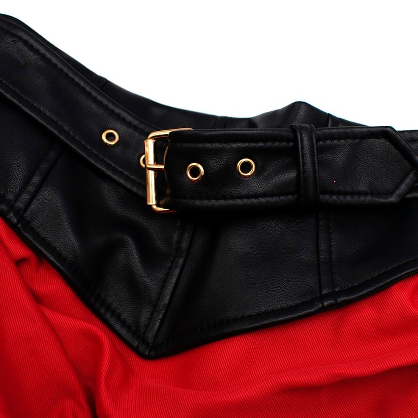 red cotton mini skirt