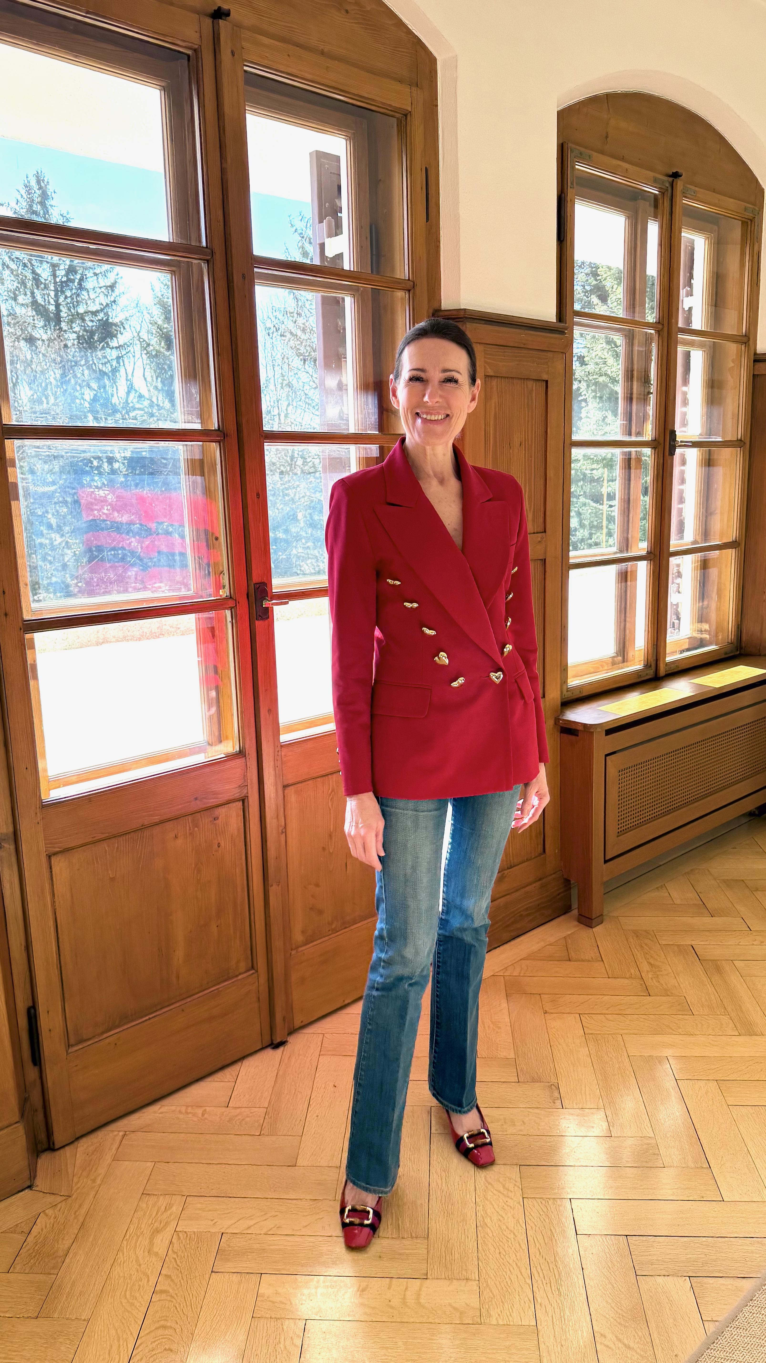MOSCHINO COUTURE Jacke mit roten Herzknöpfen, 1980er/1990er Jahre im Angebot 8