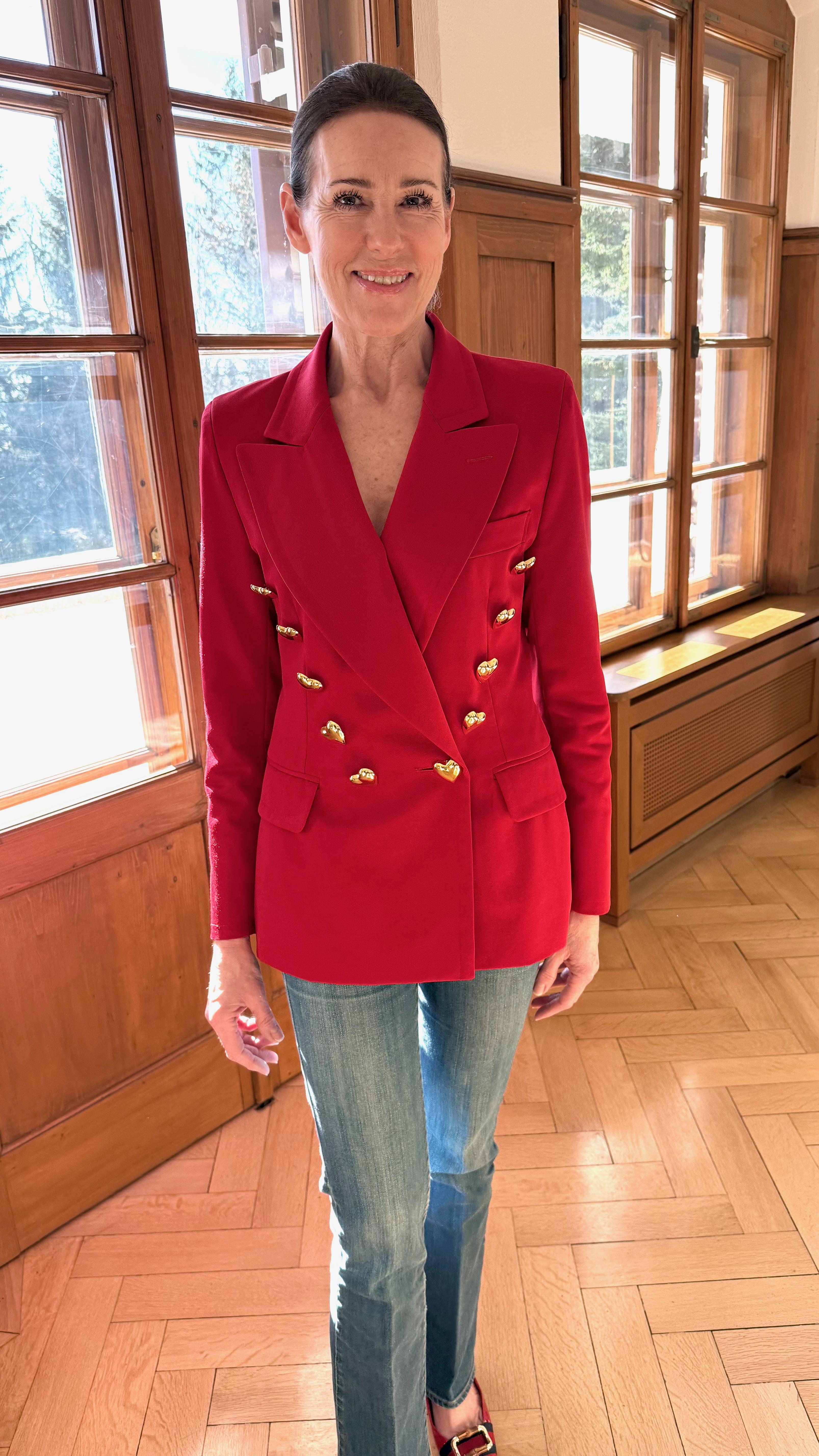 MOSCHINO COUTURE Jacke mit roten Herzknöpfen, 1980er/1990er Jahre im Angebot 9