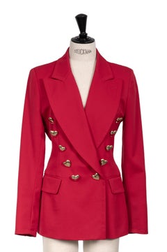 MOSCHINO COUTURE Red Heart Buttons Jacket, 1980s/1990s