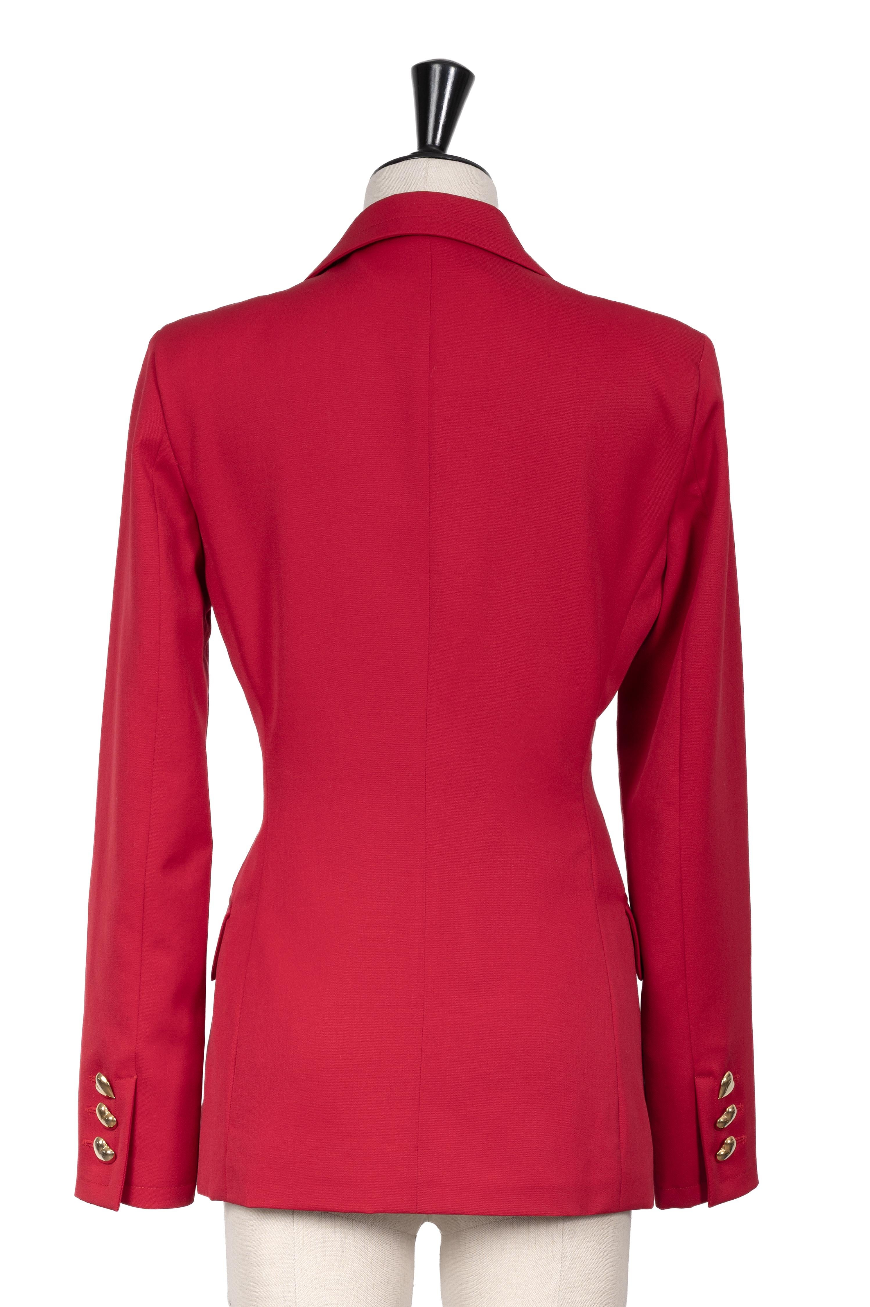 MOSCHINO COUTURE Jacke mit roten Herzknöpfen, 1980er/1990er Jahre Damen im Angebot