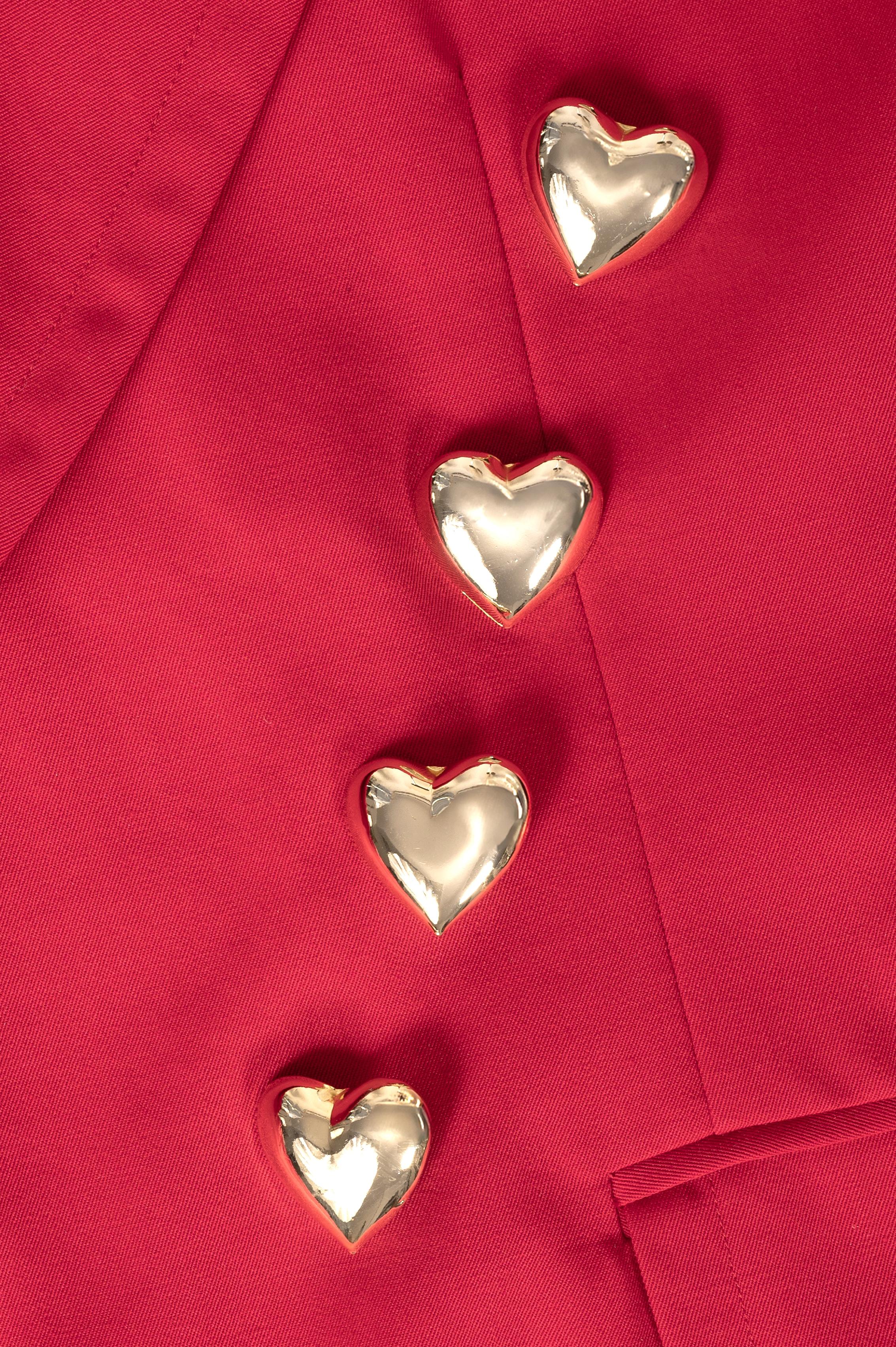 MOSCHINO COUTURE Jacke mit roten Herzknöpfen, 1980er/1990er Jahre im Angebot 1