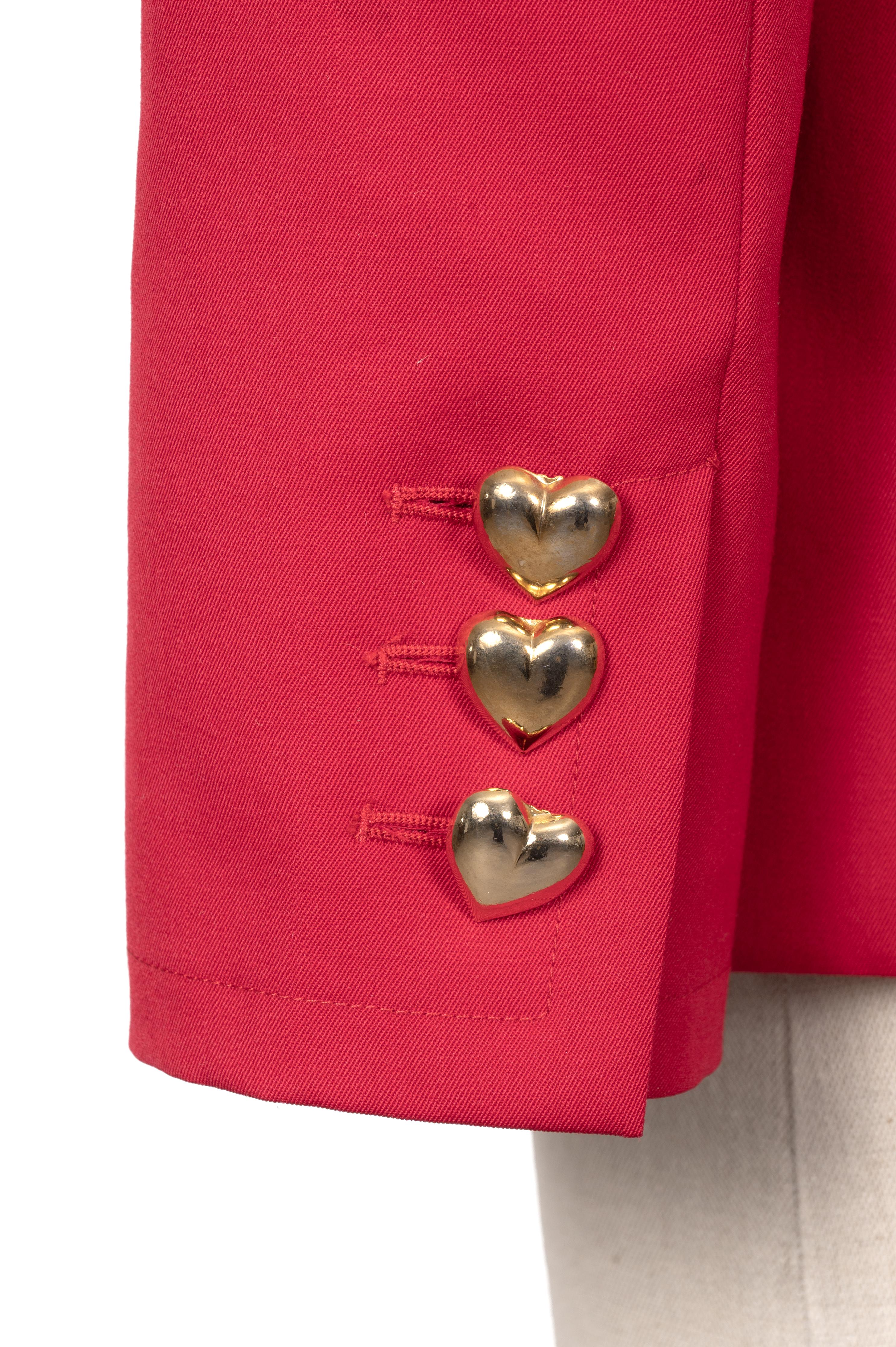 MOSCHINO COUTURE Jacke mit roten Herzknöpfen, 1980er/1990er Jahre im Angebot 2