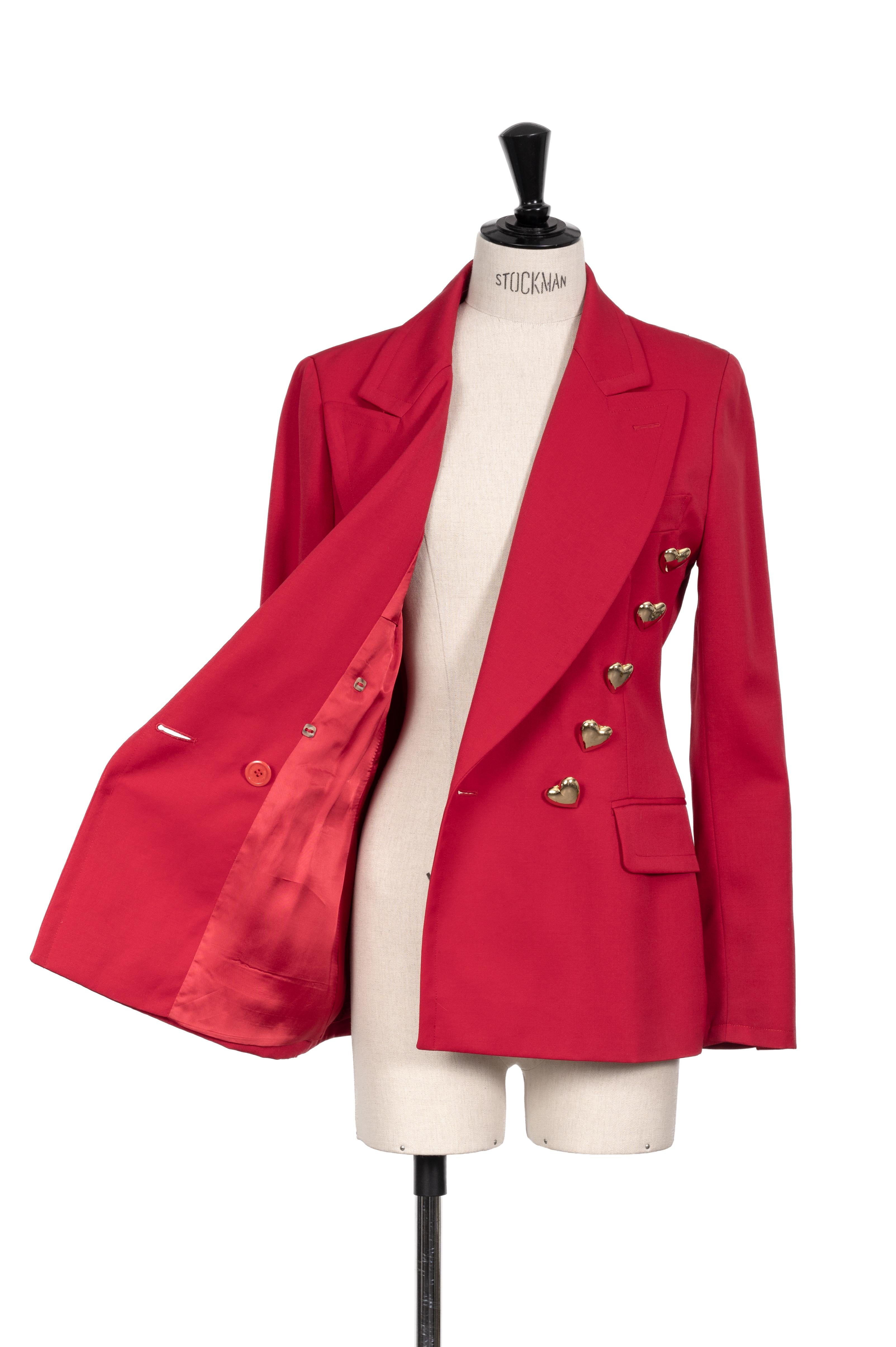 MOSCHINO COUTURE Jacke mit roten Herzknöpfen, 1980er/1990er Jahre im Angebot 3