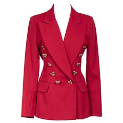 MOSCHINO COUTURE Red Heart Buttons Jacket, 1980s/1990s